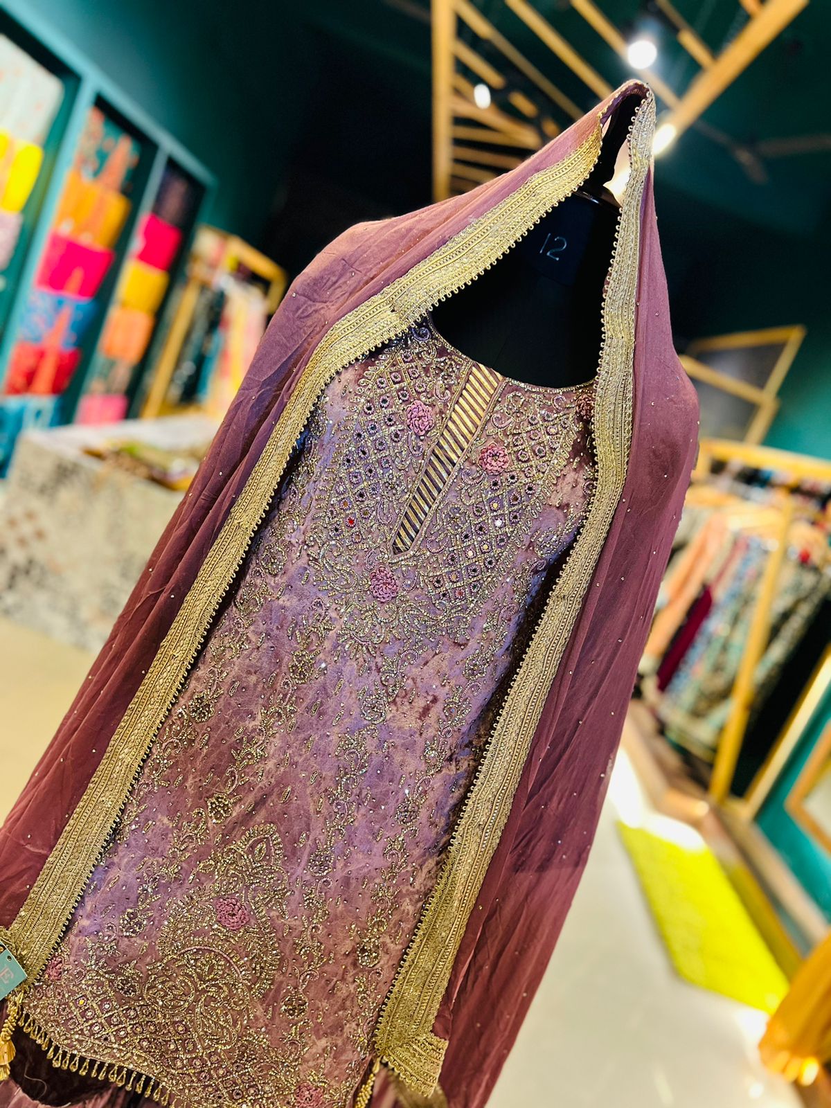 Elegant Light Pink Heavy Embroidered Garara